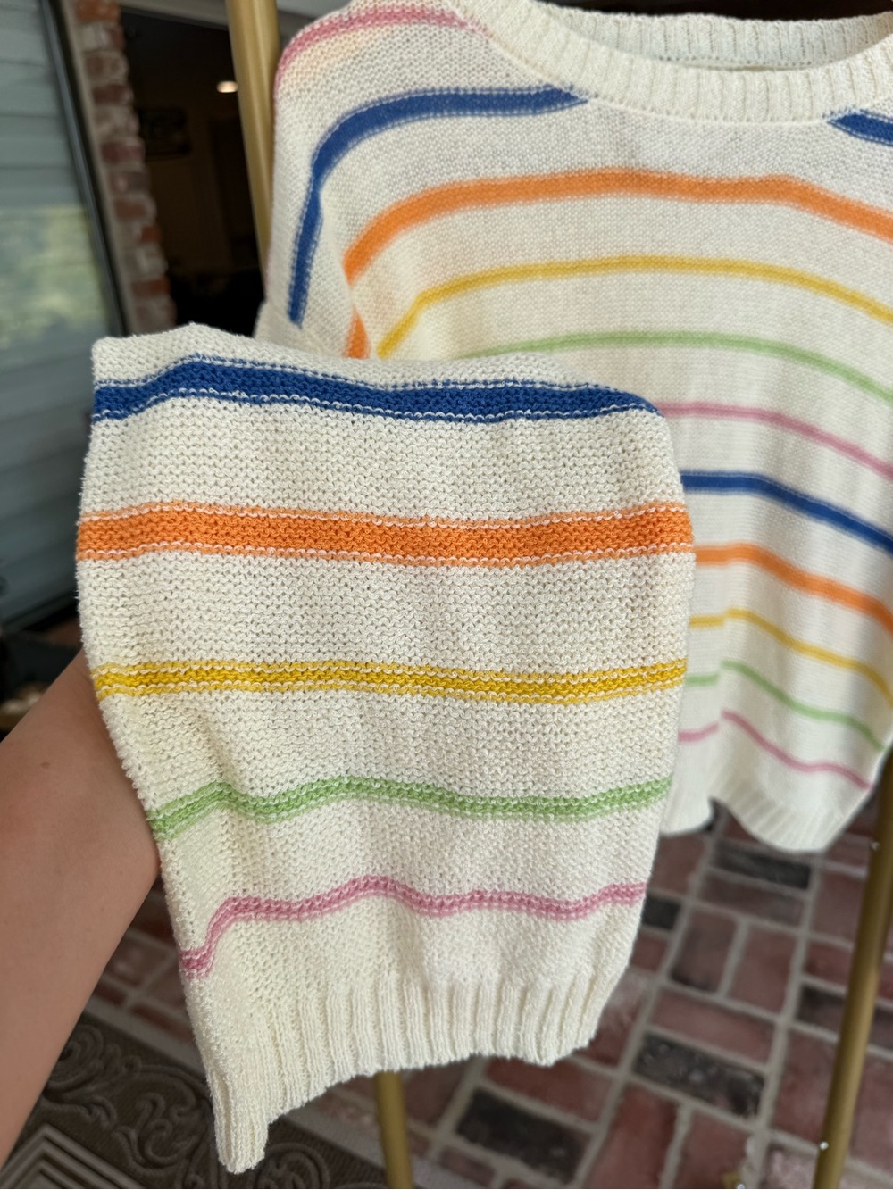By Together Multicolor Striped Knit Sweater Women's M - Picture 2 of 5